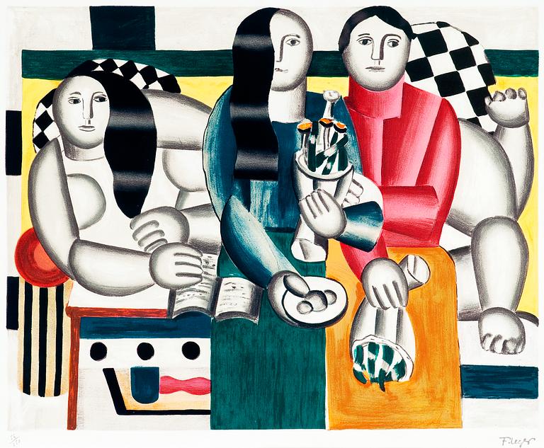 Fernand Léger, WOMEN WITH A  BUNCH OF FLOWERS.