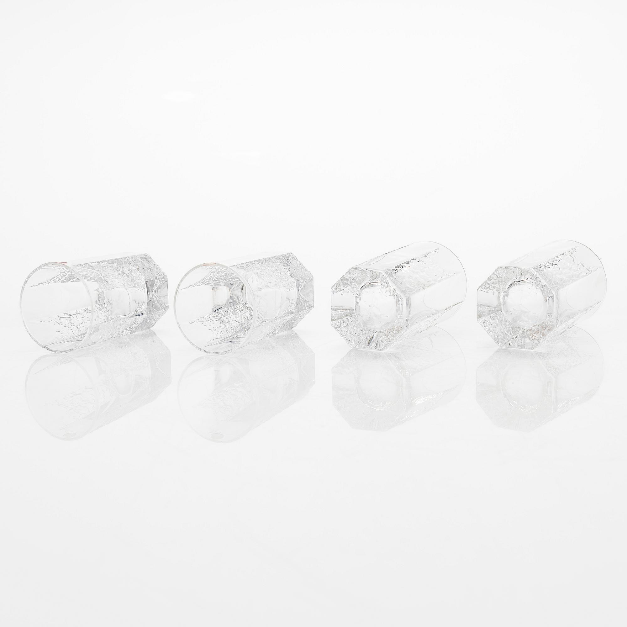 Timo Sarpaneva, snapsglas, 4 st, "Kalinka", i originallåda. Iittala.