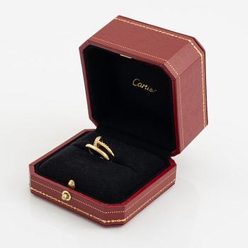 Cartier "Juste un Clou" a ring in 18K gold with round brilliant-cut diamonds.