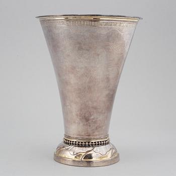 A parcel gilt silver beaker, mark of Erik Ernander, Uppsala 1791.