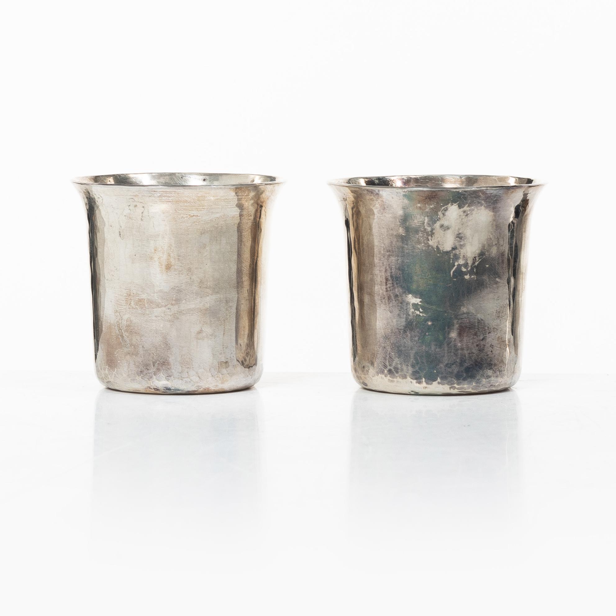 Einar Telander, Bägare, ett par, silver, i etui, Einar Telander Silversmedja, Stockholm 1972.