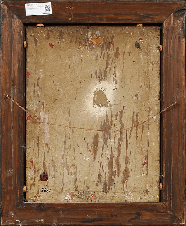 OKÄND KONSTNÄR, olja på pannå, osignerad, 1800-tal.
