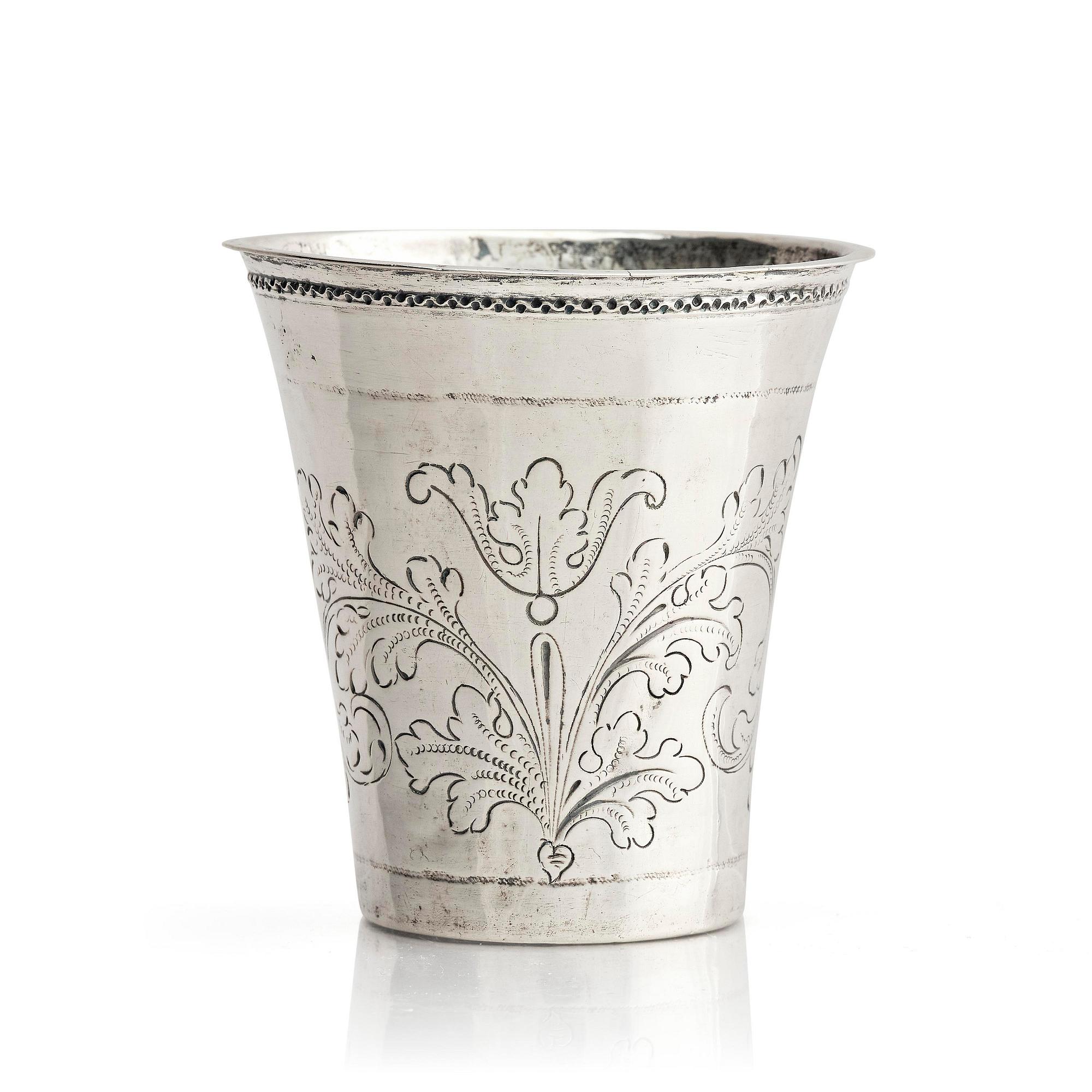 Anders Falck, bägare, silver, Jönköping 1725. Rokoko.