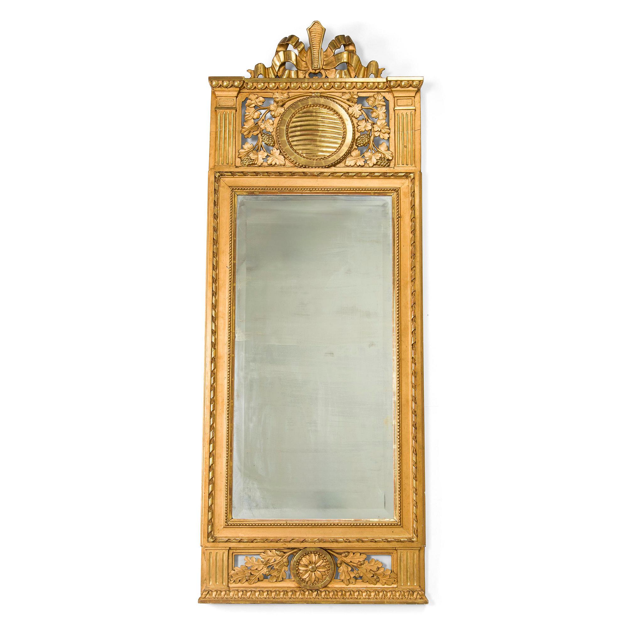 A Gustavian late 18th century hallmarked Gothenburg mirror.