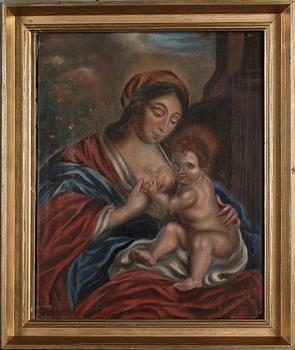 OKÄND KONSTNÄR, olja på duk, sent 1700-tal/tidigt 1800-tal.