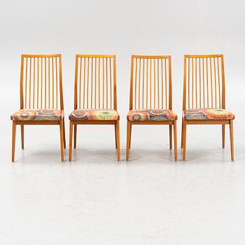 Four beech chairs, mid 20th Century.