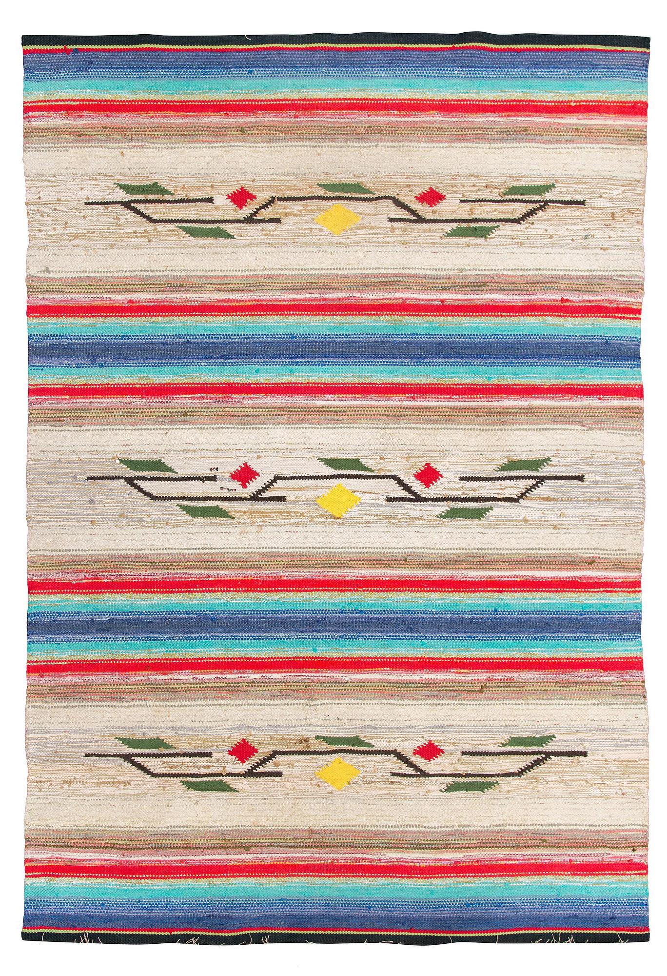 Räsymatto, 1900-luvun puoliväli. Noin 270 x 180 cm.