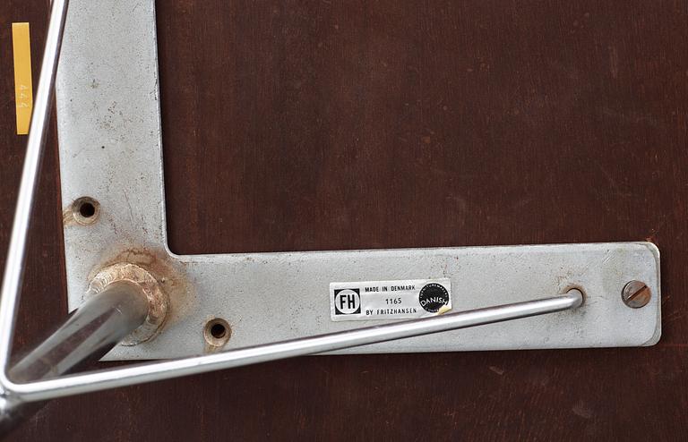 An Arne Jacobsen palisander and steel table, Fritz Hansen 1966.