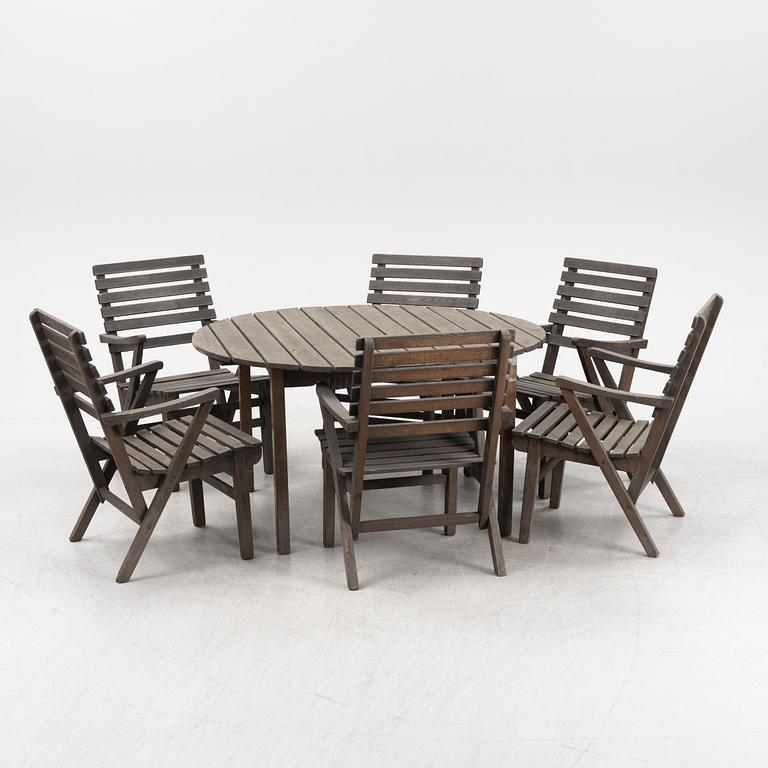 Carl Malmsten, a table and six chairs, 'Bergshamra', Igelstaverken Södertälje, Sweden.