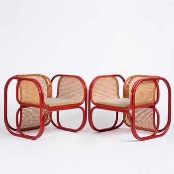 Jan Bocan, a pair of easy chairs, Thonet, provenance the Czechoslovakian embassy in Stockholm 1972.