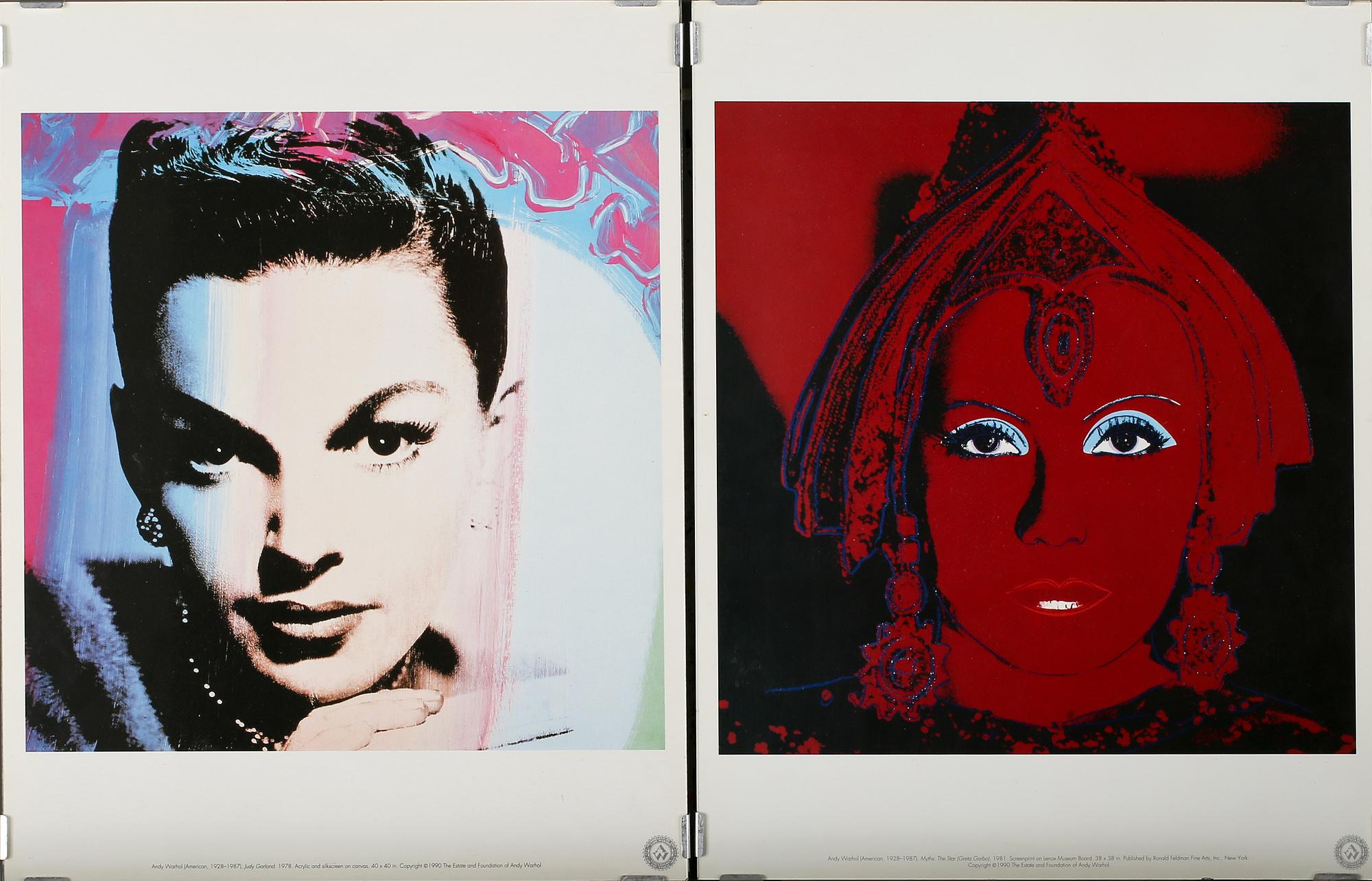 ANDY WARHOL, efter, grafiska blad, 2 st, 1990-tal.
