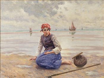 Emil Lindgren, Kvinna på strand i Bretagne.