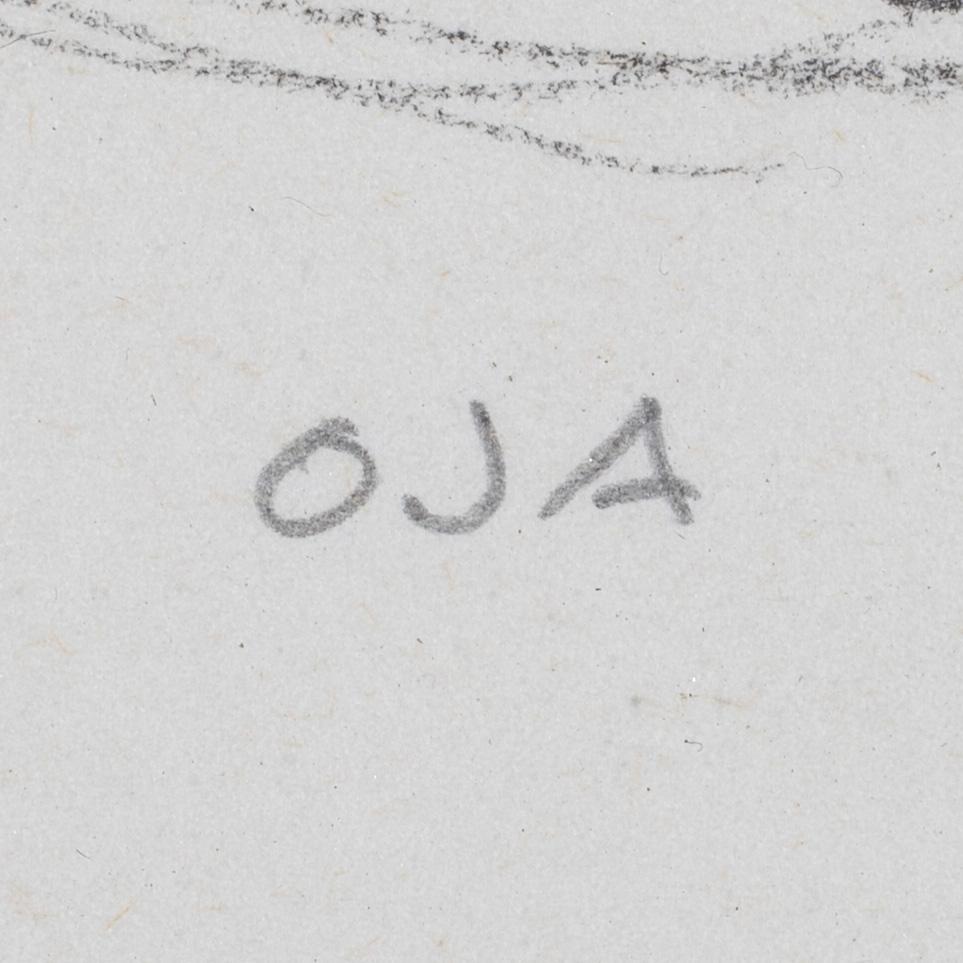 ONNI OJA, lyijykynäpiirustus, signeerattu.