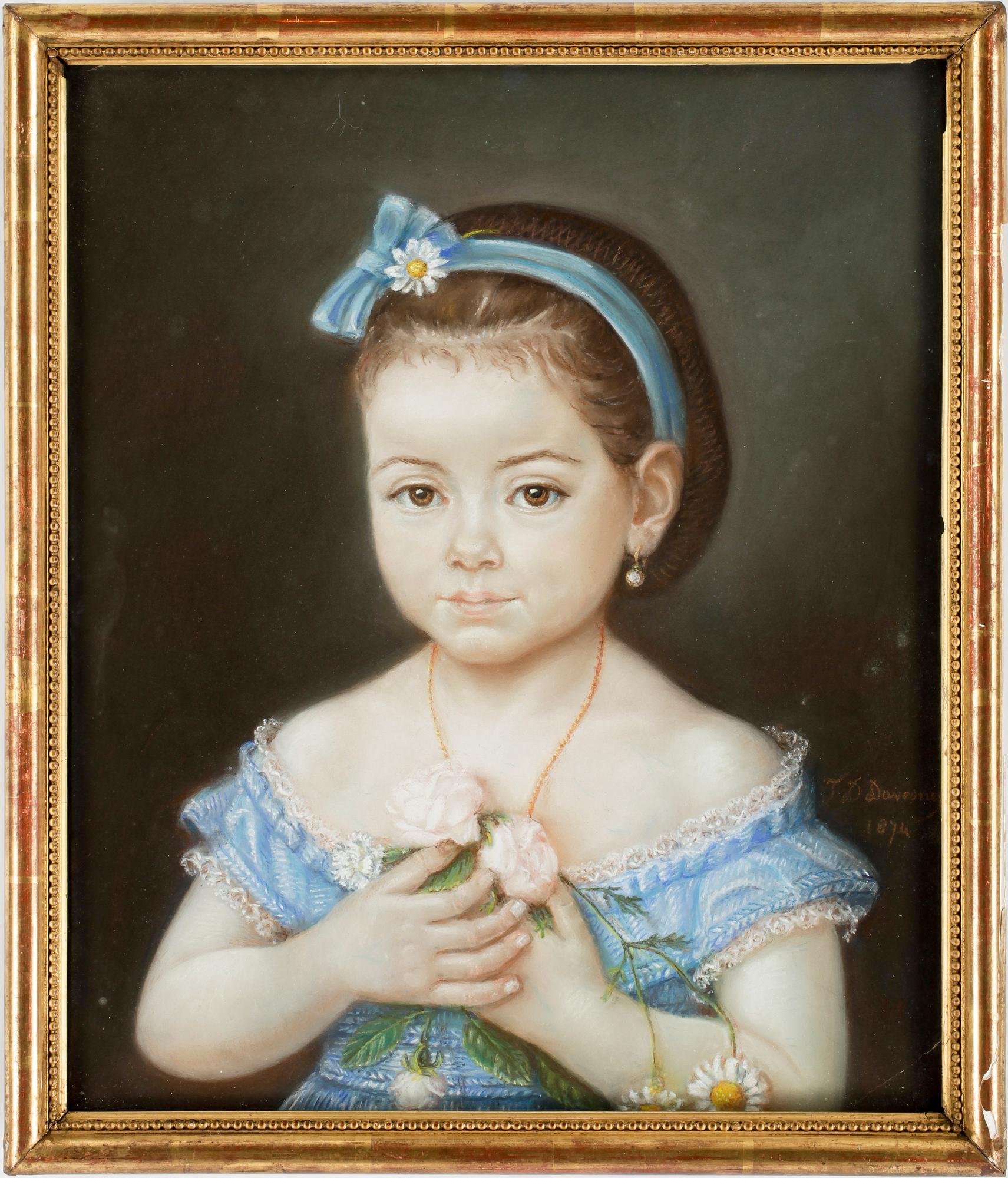 OKÄND KONSTNÄR, 2 pasteller, sign JD Doverny dat 1874.