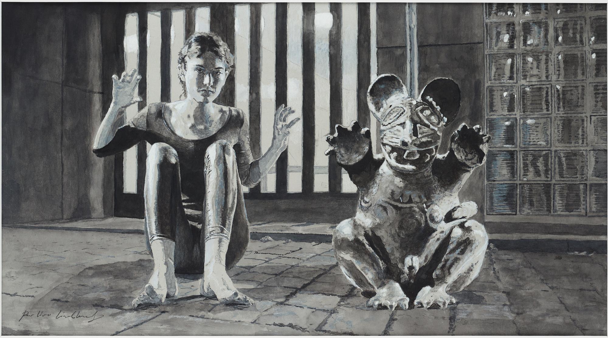 Per-Ivar Lindekrantz, watercolour and pencil, signed.