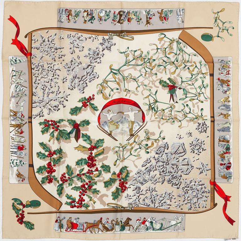 Hermès, scarf, "Neige d'Antan".