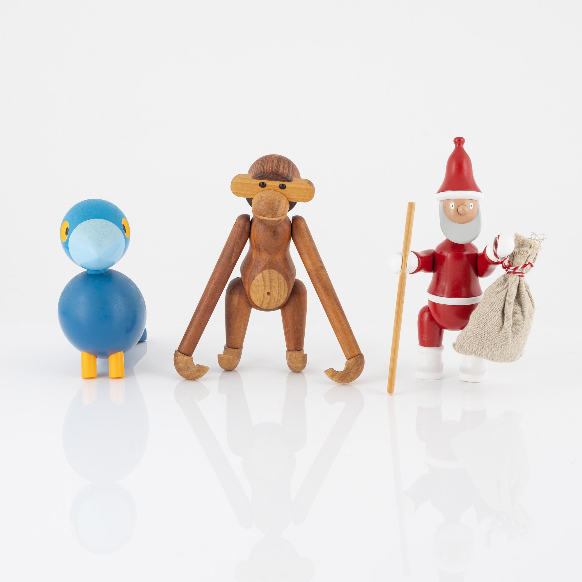 Kay Bojesen, figuriner, 3 st, Kay Bojesen Design, Danmark.