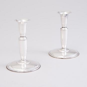 A Pair of Finnish Silver Candlesticks, marks of Kultakeskus, Hämeenlinna 1960.