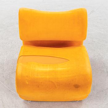 Jan Ekselius, fåtölj med fotpall, "Etcetera", JOC möbler, Vetlanda, 1970-tal.