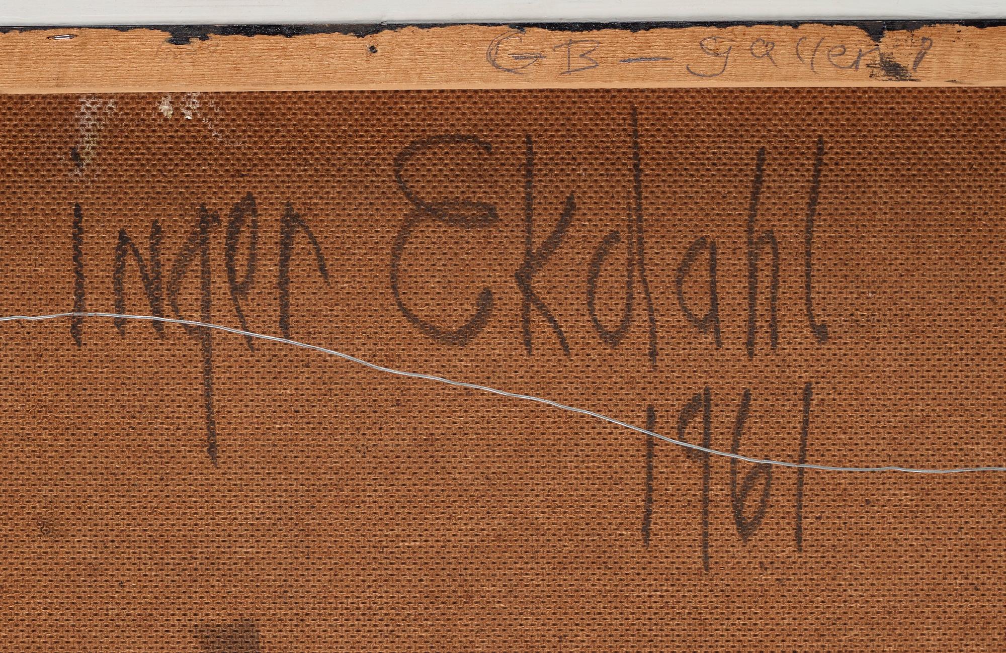 INGER EKDAHL, olja på pannå, signerad och daterad 1961 a tergo.