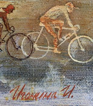 OKÄND KONSTNÄR, olja på duk, sign, Sovjetryssland.