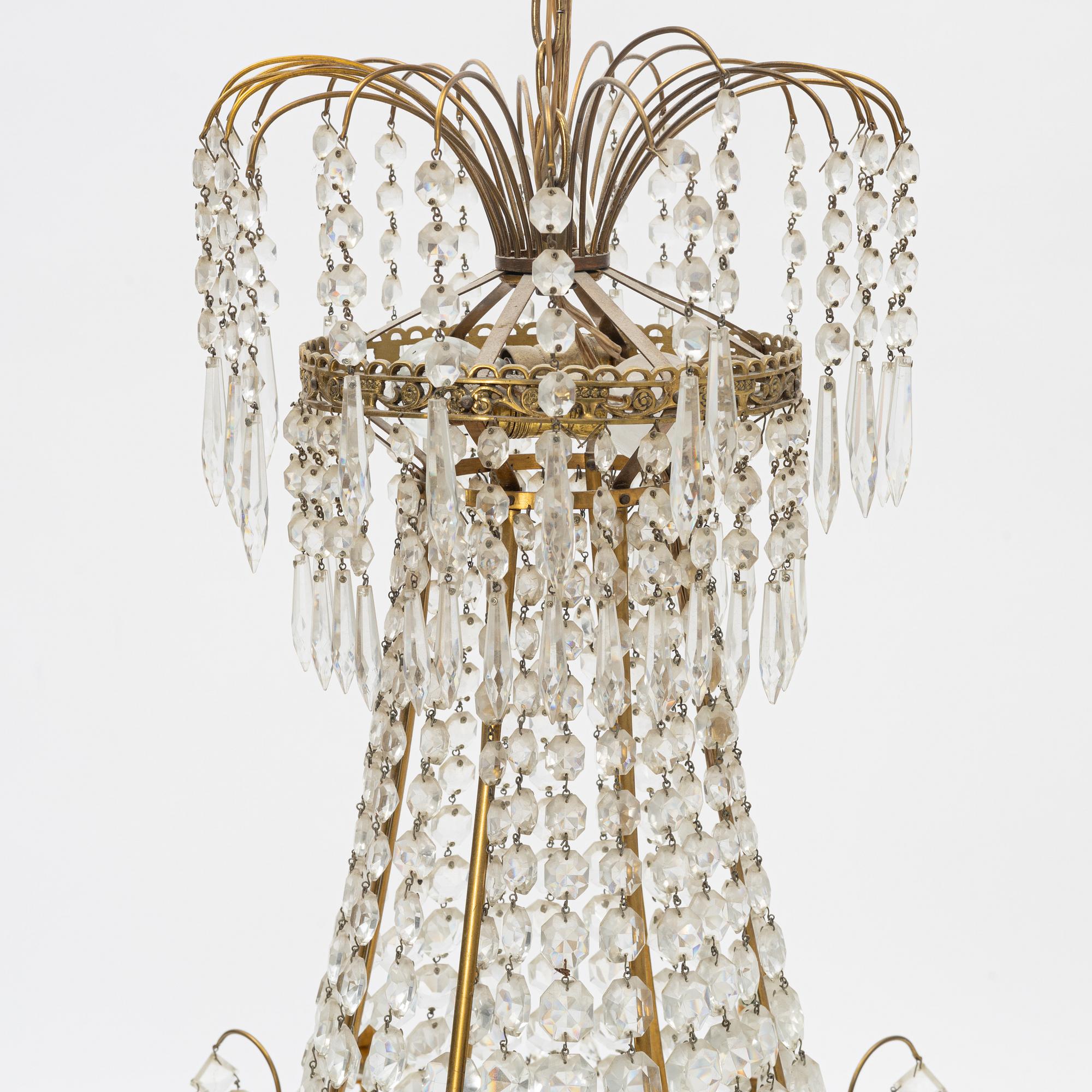 Ljuskrona, empirestil, 1900-talets mitt.