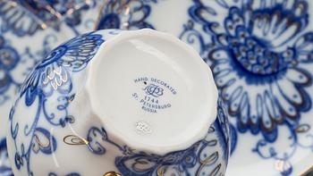 KAFFESERVIS, 14+3 delar, porslin, "Singing Birds", Lomonosov, Ryssland.