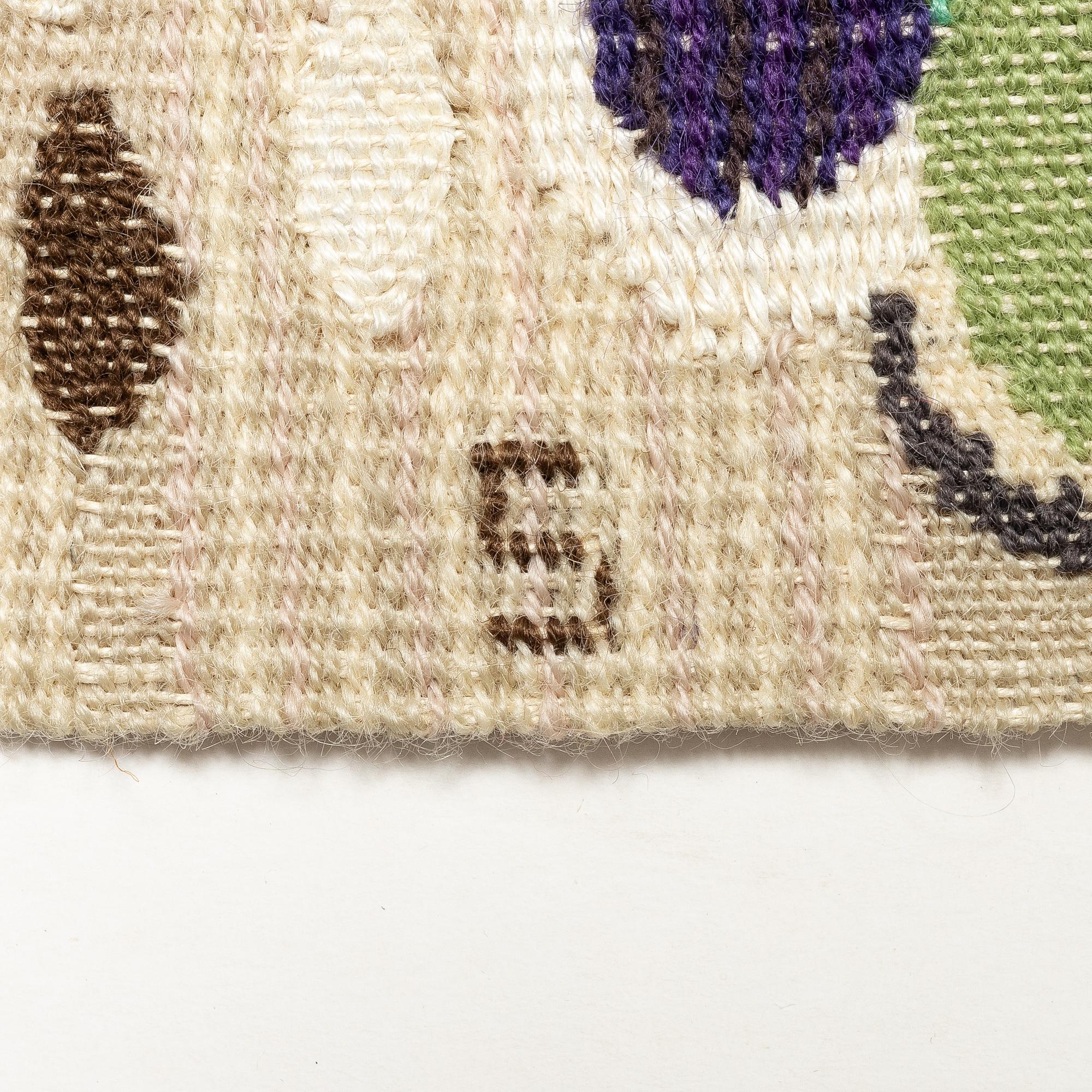 Barbro Sprinchorn, a tapestry, 'Vindruvor', tapestry variant, signed S, AB MMF, c. 36 x 36 cm.