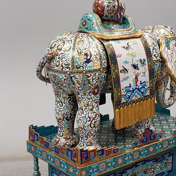 A large chinese cloisonné sculpture, 20th Century.