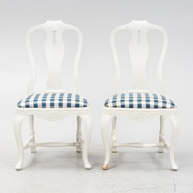 A seven-piece Rococo style dining suite, early 20th century.