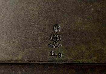 SKRIVBORDSSET, brons, 5 delar, 1900-tal.