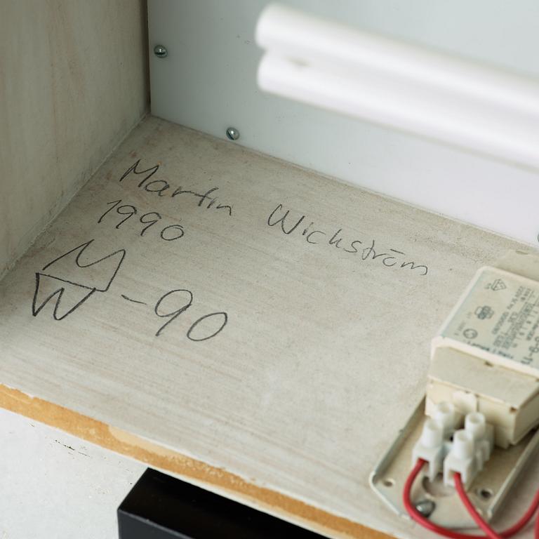MARTIN WICKSTRÖM, oil on masonite, 
MDF-box, glass, plastic, metal, signed and dated 1990.