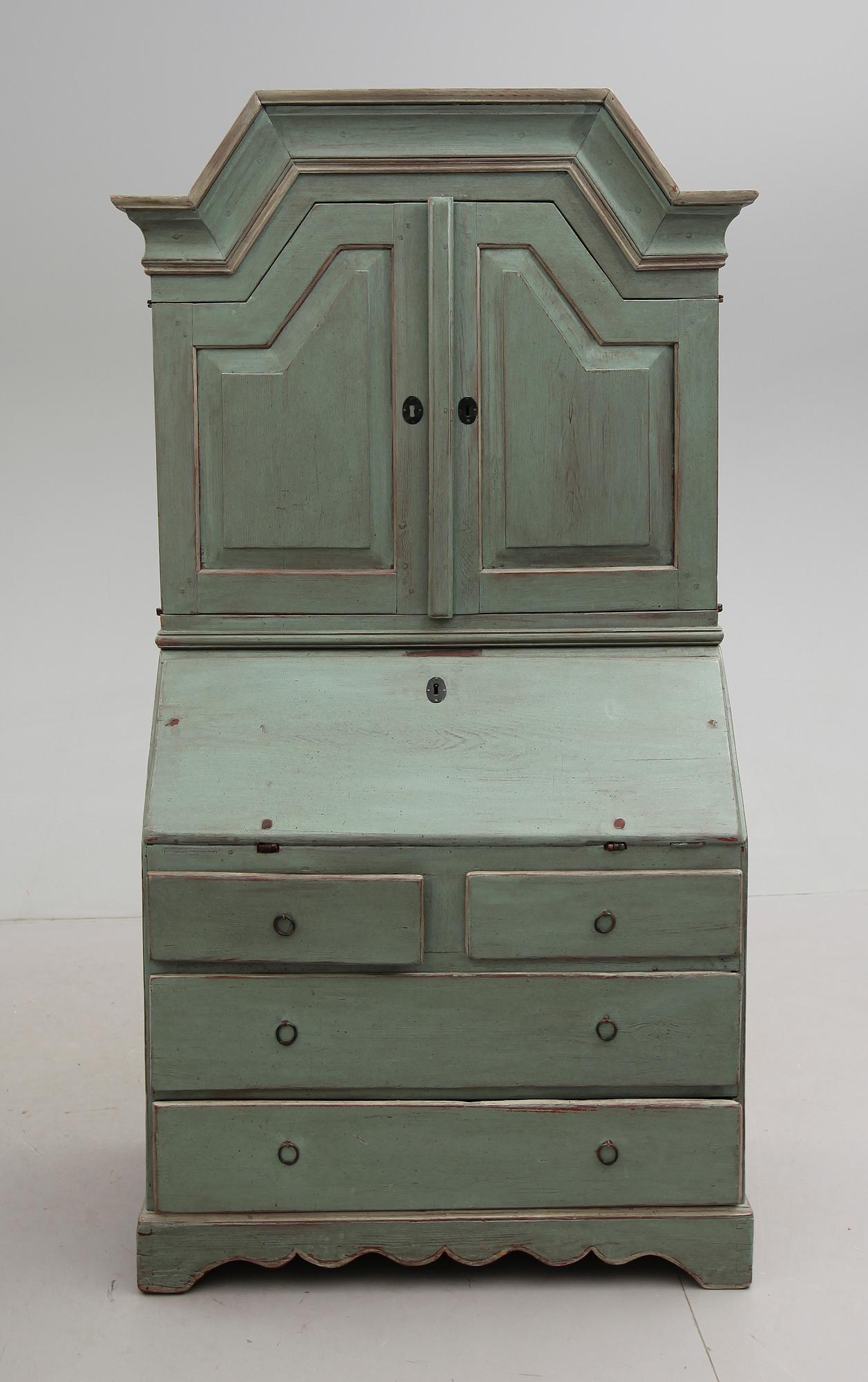 SKRIVSKÅP, allmoge, sent 1700-tal.