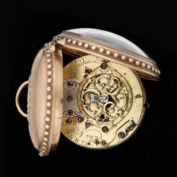 FICKUR, spindelur, 3st, 18k guld och silver, bla Vacheron Girod, 1700-1800-tal. Totalvikt (guldur) ca100g.