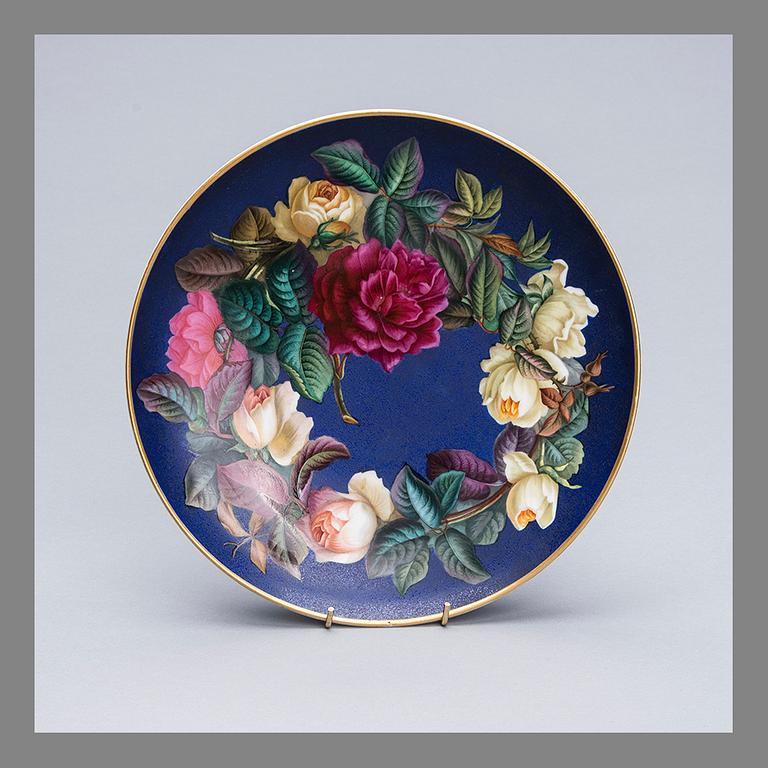 A DECORATIVE PLATE, porcelain, Russia, Imperial Porcelain Factory, Alexander II:s period 1855-1881.