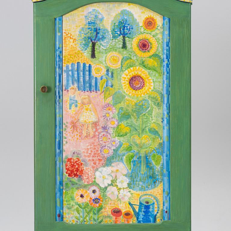 Carl Malmsten, cabinet, "Island", painted by Liselott Malmsten, Carl Malmsten AB, 1973.