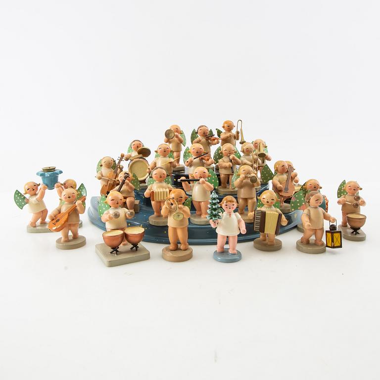 Angel orchestra and music box, Erzgebirge, Germany, mid-20th century.