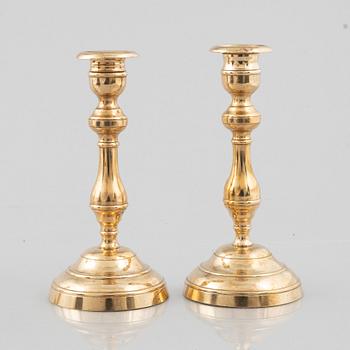 Two pairs of Swedish candlesticks, 19th Century.