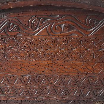 A casket and lid, C14 dated, second half of the 17th century.