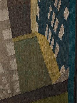 Lillian Holm, a tapestry, flat weave, ca 180,5 x 82 cm, signed LH. With the frame ca 182x79 cm.