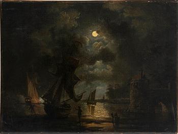 Okänd konstnär, Månskensklandskap, 1800-tal.