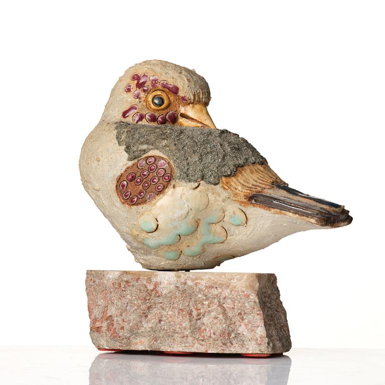 Tyra Lundgren, a stoneware sculpture of a bird, Sweden probably 1960's.