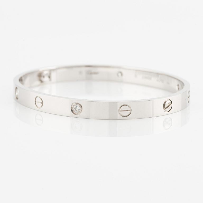 Cartier, armring "Love", 18K vitguld med briljantslipade diamanter.