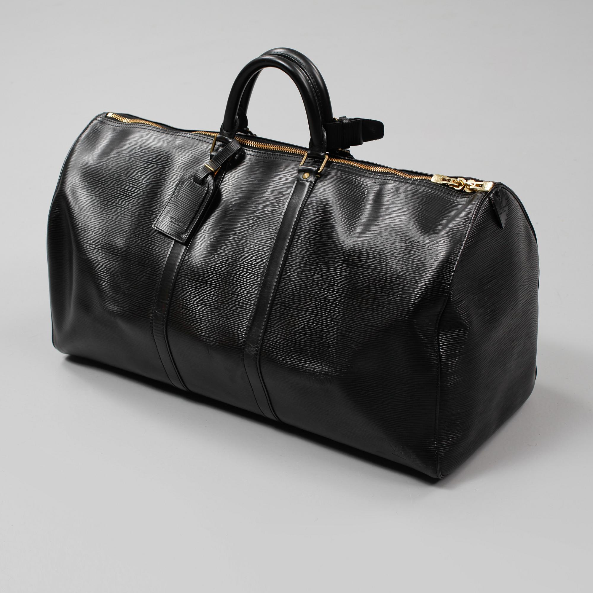 VÄSKA, "Keepall 55 Epi Black", Louis Vuitton,