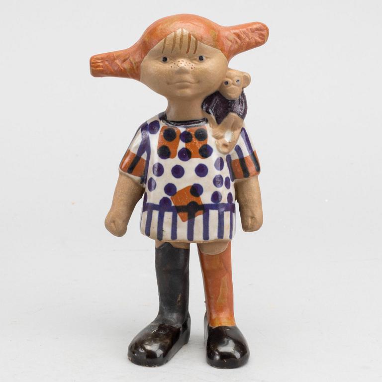 LISA LARSON, figur, stengods, "Pippi", Gustavsberg 1900-talets andra hälft.