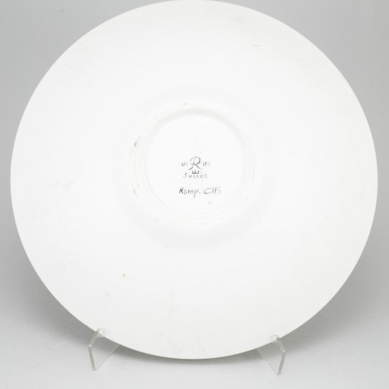 CARL-HARRY STÅLHANE & OSKAR DAHL, three stoneware plates, Rörstrand, Sweden, mid 20th century.