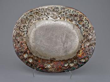 PRESENTERFAT, silver, barockstil, Sundberg Västerås 1928. Vikt ca 840 gram.