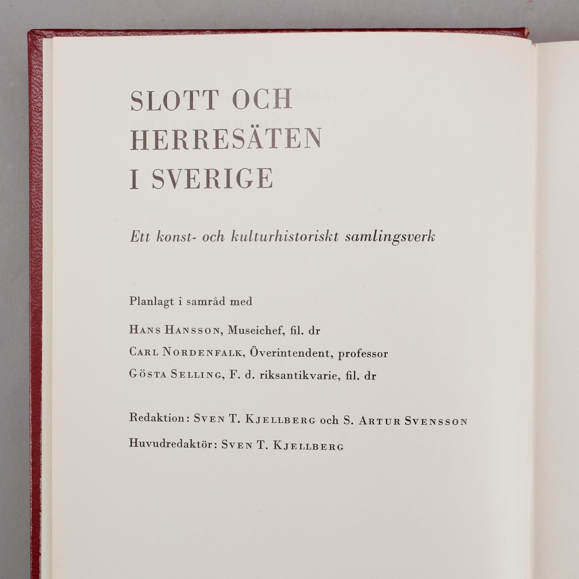 BÖCKER, 18 vol. Svenska Slott och Herresäten. Allhems Förlag Malmö.