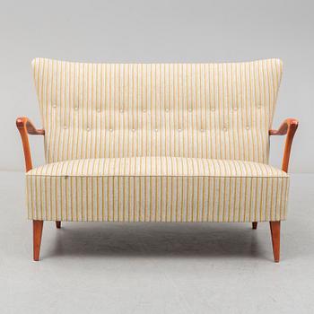 SOFFA SAMT FÅTÖLJER, ett par, 1940-/50-tal.