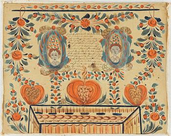 A traditional swedish painting, with bridal greeting.